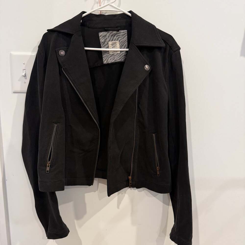 Good Hart by Matilda Jane Ryman Black Knit Moto Jacket Size L
